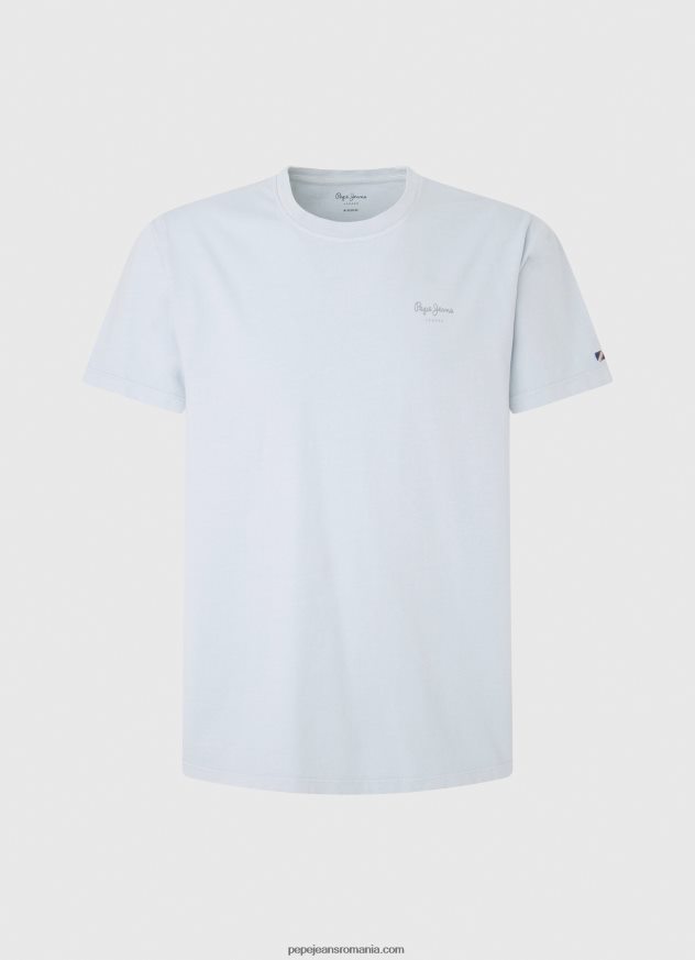 tricou din bumbac cu logo imprimat bărbați Pepe Jeans albastru înălbitor 6Z0R46947 - imagine 5