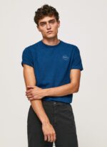 tricou din bumbac cu logo imprimat bărbați Pepe Jeans indigo 6Z0R46968 - imagine 3