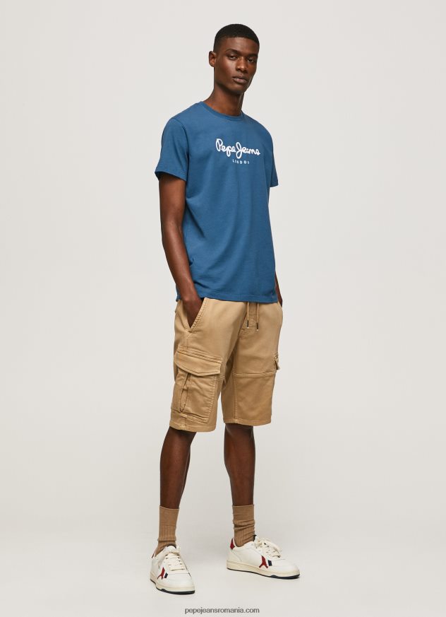 tricou din bumbac cu logo imprimat bărbați Pepe Jeans jarman 6Z0R46934 - imagine 2
