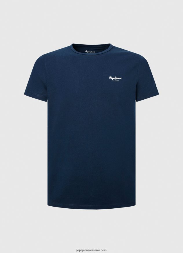 tricou din bumbac cu logo imprimat bărbați Pepe Jeans marina 6Z0R461010 - imagine 5