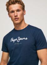 tricou din bumbac cu logo imprimat bărbați Pepe Jeans marina 6Z0R46999 - imagine 3