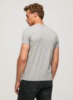 tricou din bumbac cu logo imprimat bărbați Pepe Jeans marnă cenușie 6Z0R461013 - imagine 4
