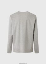 tricou din bumbac cu logo imprimat bărbați Pepe Jeans marnă cenușie 6Z0R461017 - imagine 5
