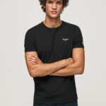 tricou din bumbac cu logo imprimat bărbați Pepe Jeans negru 6Z0R461012