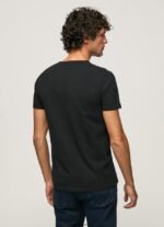 tricou din bumbac cu logo imprimat bărbați Pepe Jeans negru 6Z0R461012 - imagine 4