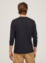 tricou din bumbac cu logo imprimat bărbați Pepe Jeans negru 6Z0R461019 - imagine 3