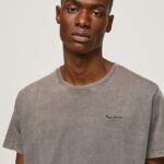 tricou din bumbac cu logo imprimat bărbați Pepe Jeans negru spalat 6Z0R46927
