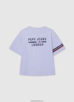 tricou din bumbac cu logo strass fată Pepe Jeans studio roșu 6Z0R461450 - imagine 3
