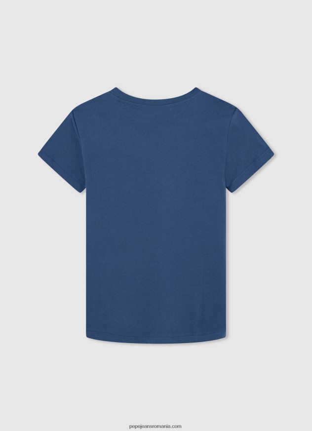 tricou din bumbac cu logo vertical băiat Pepe Jeans jarman 6Z0R461649 - imagine 2
