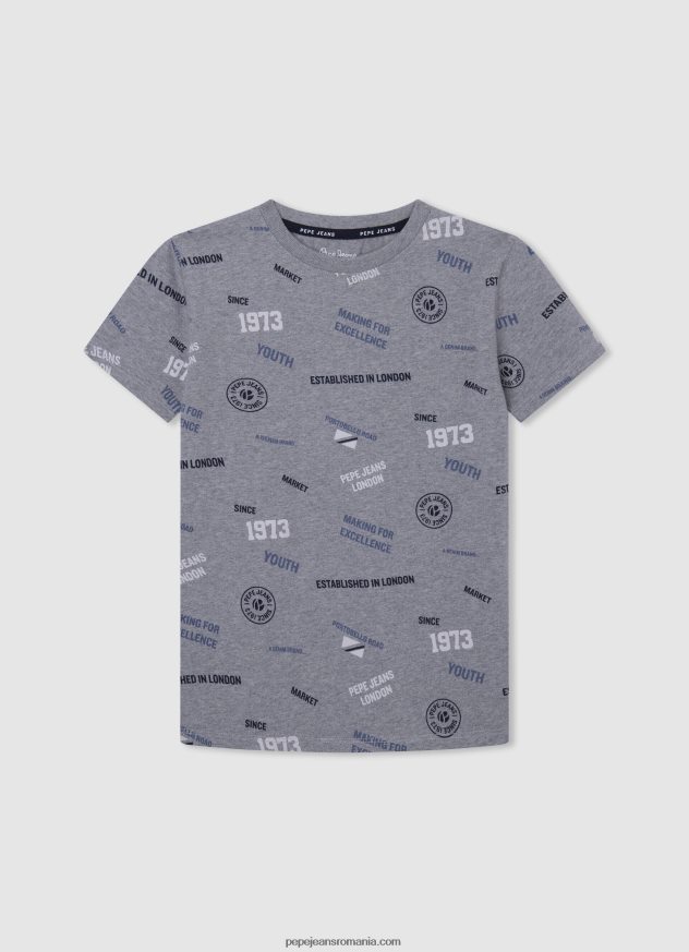 tricou din bumbac cu logo vertical băiat Pepe Jeans jarman 6Z0R461649 - imagine 5