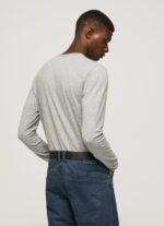 tricou din bumbac cu maneca lunga bărbați Pepe Jeans marnă cenușie 6Z0R461006 - imagine 4