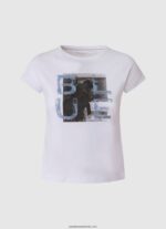 tricou din bumbac cu maneca lunga fată Pepe Jeans alb 6Z0R461456 - imagine 5