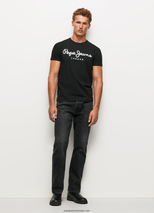 tricou din bumbac cu maneca scurta bărbați Pepe Jeans negru 6Z0R461003 - imagine 2