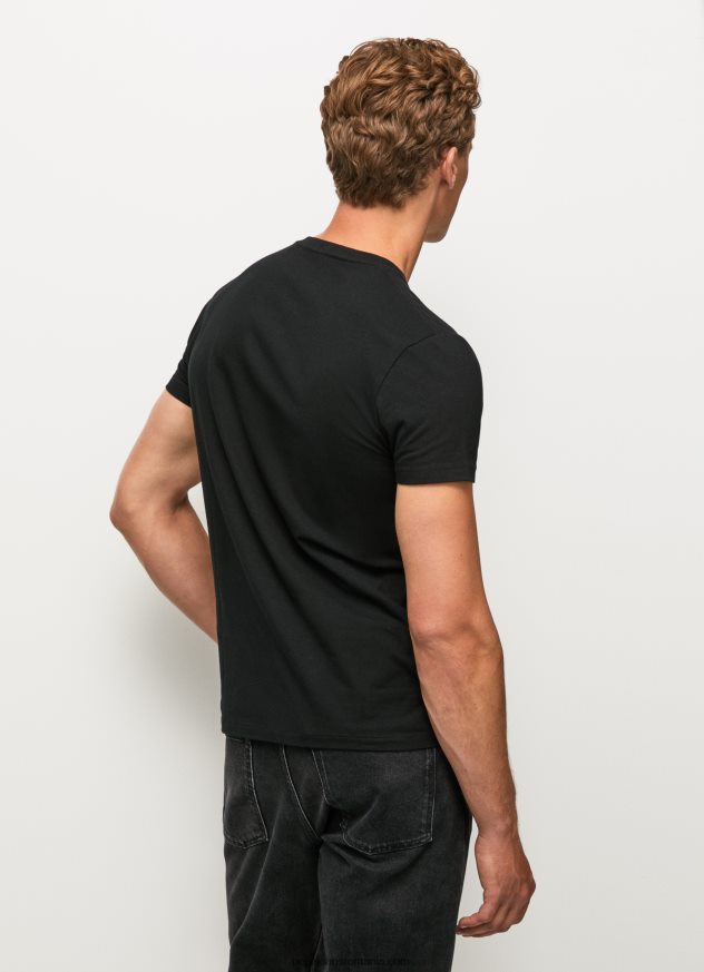 tricou din bumbac cu maneca scurta bărbați Pepe Jeans negru 6Z0R461003 - imagine 4