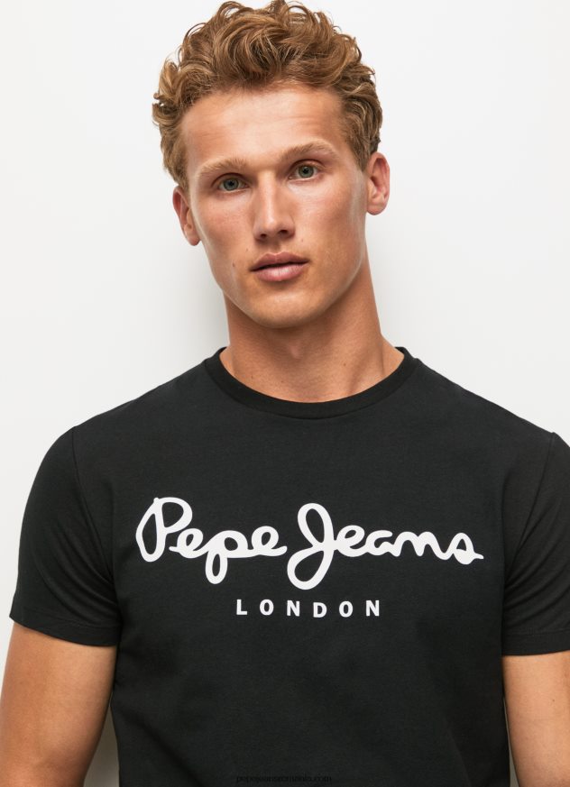 tricou din bumbac cu maneca scurta bărbați Pepe Jeans negru 6Z0R461003 - imagine 1
