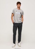 tricou din bumbac cu sigla perii bărbați Pepe Jeans marnă cenușie 6Z0R46931 - imagine 2