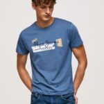 tricou din bumbac cu sigla perii bărbați Pepe Jeans ozzy 6Z0R46929