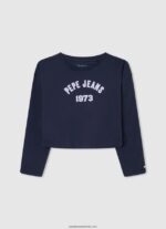 tricou din bumbac fără umăr fată Pepe Jeans alb 6Z0R461440 - imagine 5