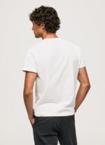 tricou din bumbac spalat si vopsit bărbați Pepe Jeans alb 6Z0R46942 - imagine 4