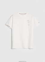 tricou din bumbac spalat si vopsit bărbați Pepe Jeans alb 6Z0R46942 - imagine 5