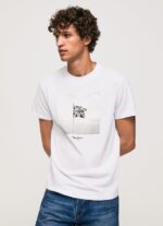 tricou din bumbac union jack flag bărbați Pepe Jeans alb 6Z0R46945
