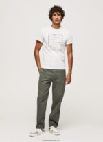 tricou grafic din bumbac bărbați Pepe Jeans alb 6Z0R46940 - imagine 2
