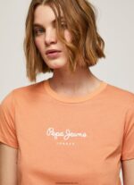 tricou imprimat femei Pepe Jeans piersică 6Z0R46455