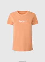 tricou imprimat femei Pepe Jeans piersică 6Z0R46455 - imagine 5