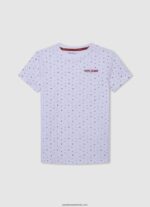 tricou imprimat peste tot băiat Pepe Jeans alb 6Z0R461627