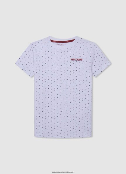 tricou imprimat peste tot băiat Pepe Jeans alb 6Z0R461627