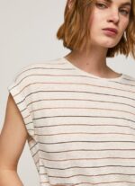 tricou in dungi cu imprimeu femei Pepe Jeans multi 6Z0R46447 - imagine 3
