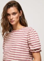 tricou în dungi cu mâneci volane femei Pepe Jeans fard de obraz închis 6Z0R46392 - imagine 3