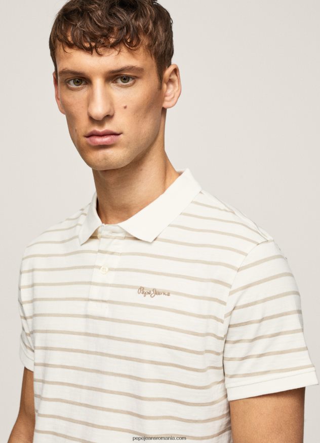 tricou polo cu imprimeu în dungi bărbați Pepe Jeans aproape alb 6Z0R461092 - imagine 3