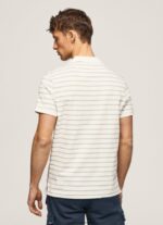 tricou polo cu imprimeu în dungi bărbați Pepe Jeans aproape alb 6Z0R461092 - imagine 4