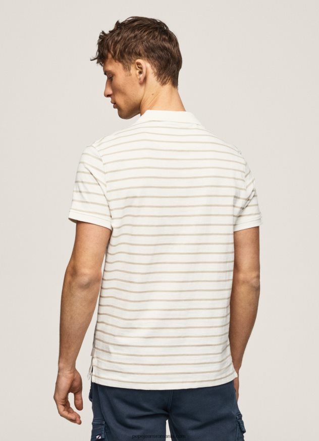tricou polo cu imprimeu în dungi bărbați Pepe Jeans aproape alb 6Z0R461092 - imagine 4