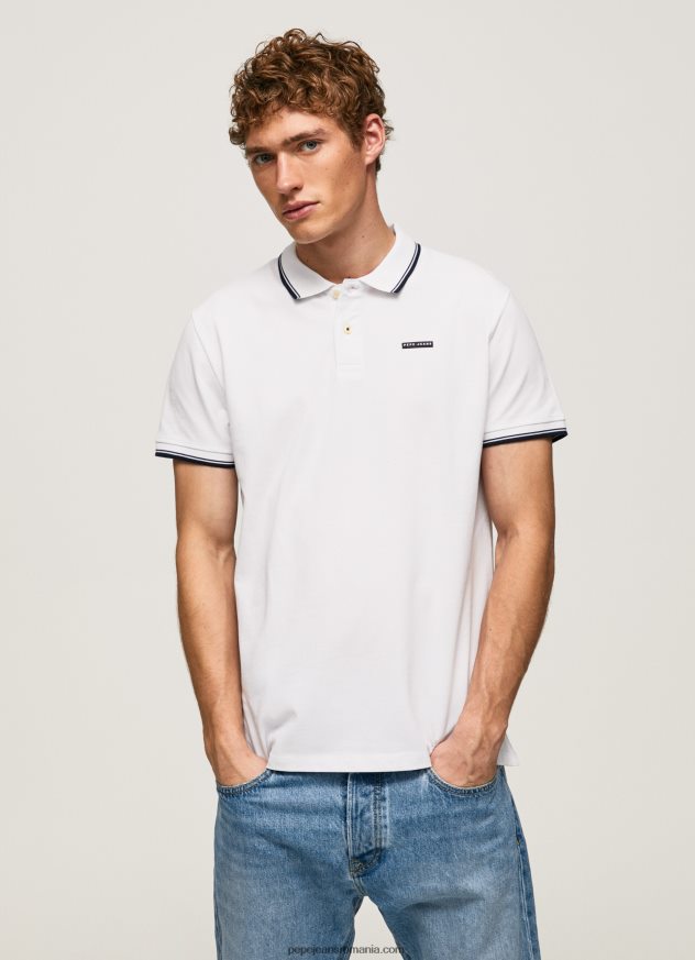 tricou polo cu imprimeu în dungi bărbați Pepe Jeans portocala de dovleac 6Z0R461091 - imagine 3