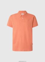 tricou polo cu imprimeu în dungi bărbați Pepe Jeans portocala de dovleac 6Z0R461091 - imagine 4