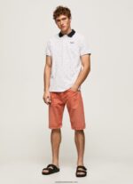 Tricou polo cu imprimeu piqué bărbați Pepe Jeans alb 6Z0R461094 - imagine 2