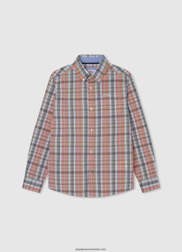 tricou polo cu logo brodat piqué băiat Pepe Jeans alb 6Z0R461661 - imagine 4