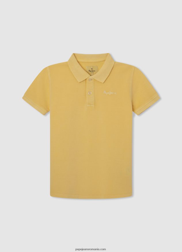 tricou polo cu logo brodat piqué băiat Pepe Jeans marnă cenușie 6Z0R461666 - imagine 3