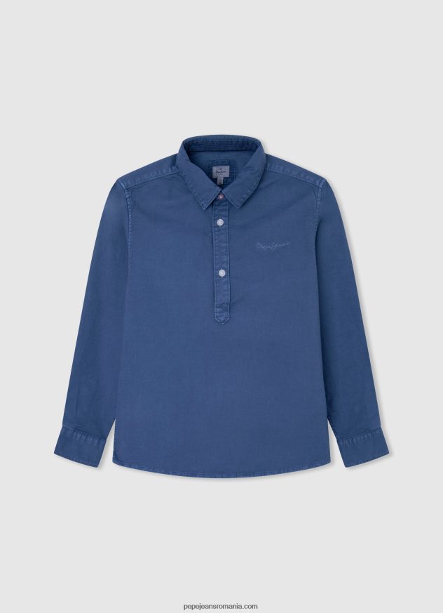 tricou polo cu logo brodat piqué băiat Pepe Jeans marnă cenușie 6Z0R461666 - imagine 4