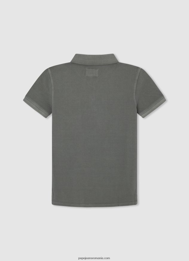 tricou polo cu logo brodat piqué băiat Pepe Jeans turnare 6Z0R461663 - imagine 2