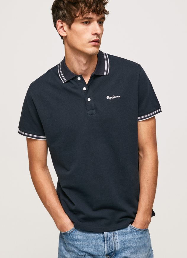 tricou polo cu logo brodat piqué bărbați Pepe Jeans dulwich 6Z0R461076 - imagine 4