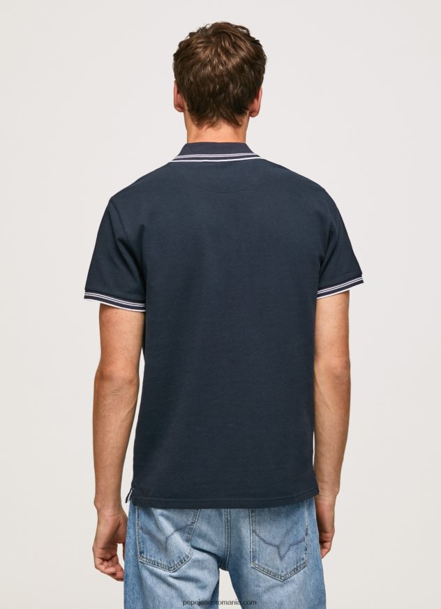 tricou polo cu logo brodat piqué bărbați Pepe Jeans dulwich 6Z0R461076 - imagine 5