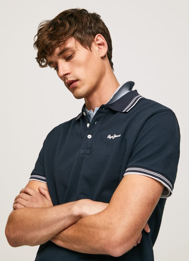 tricou polo cu logo brodat piqué bărbați Pepe Jeans dulwich 6Z0R461076 - imagine 1