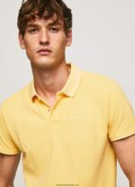 tricou polo cu logo brodat piqué bărbați Pepe Jeans strălucire 6Z0R461081