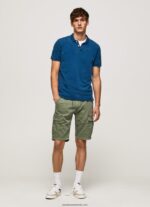 Tricou polo din bumbac cu efect uzat bărbați Pepe Jeans indigo 6Z0R461079 - imagine 2