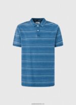 tricou polo din bumbac imprimat cu dungi bărbați Pepe Jeans indigo 6Z0R461083 - imagine 5