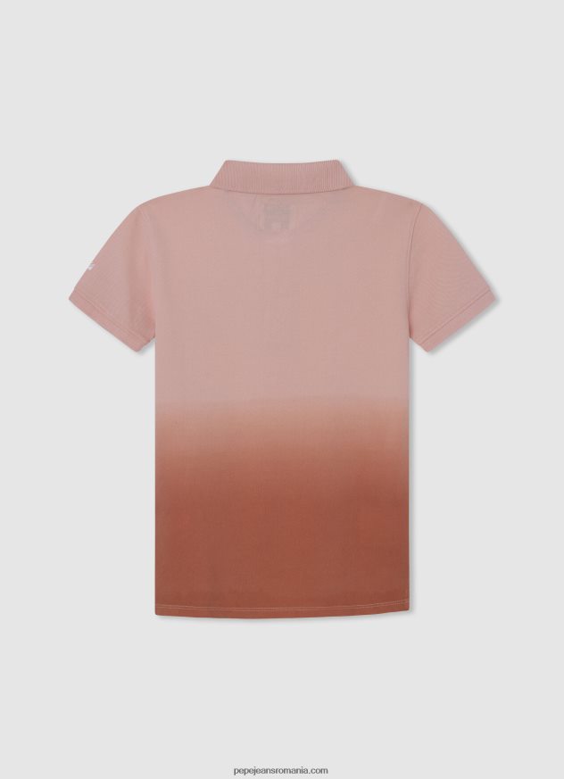 tricou polo piqué decolorat băiat Pepe Jeans portocala de dovleac 6Z0R461668 - imagine 2