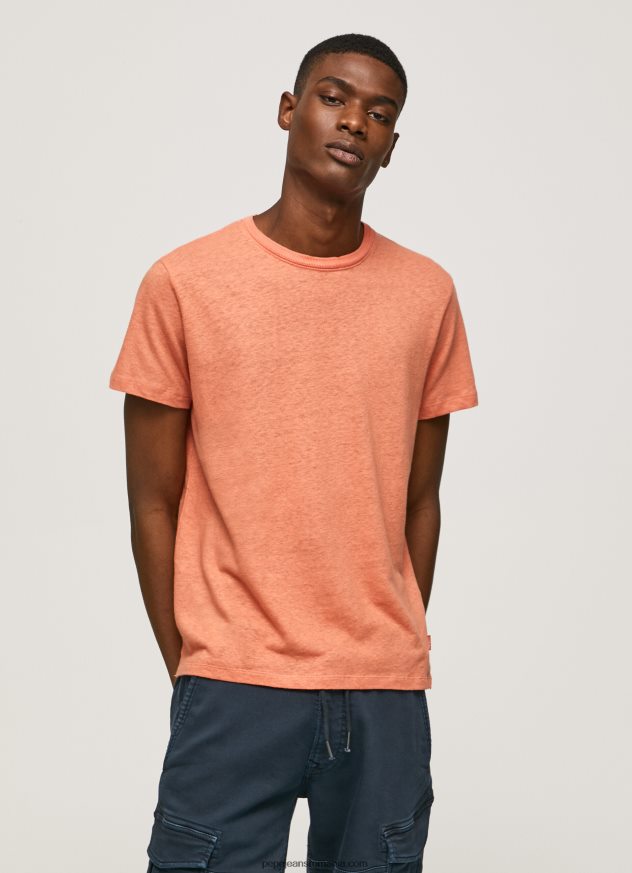 tricou simplu din bumbac bărbați Pepe Jeans portocala de dovleac 6Z0R46995 - imagine 1